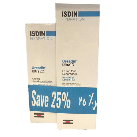 Buy Isdin Ureadin Promo (Ultra20 Anti - Roughness Cream 100Ml+ Ultra10 Repairing Lotion Plus 400Ml) 1KT Online - Kulud Pharmacy