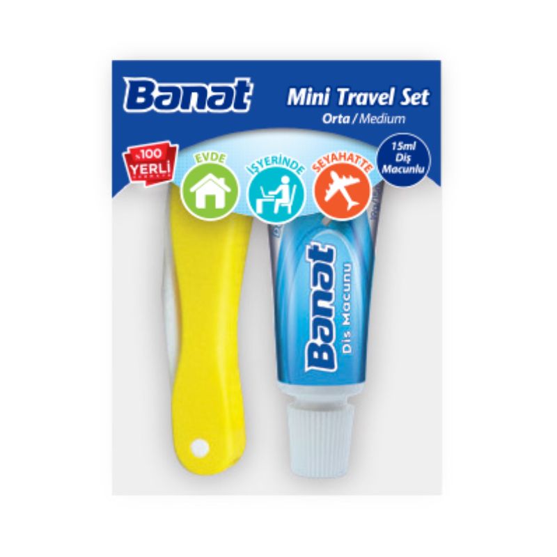 Banat Travel Set ( Foldable Toothbrush Medium + Toothpaste ) 1PC | Dental Care Accessories Banat Travel Set ( Foldable Toothbrush Medium + Toothpaste ) 1PC | Dental Care Accessories