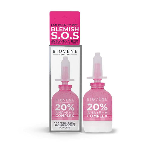 Biovene Blemish S.O.S Pro 20% Aha & Bha + Organic Tea Tree Facial Serum Treatment 10ML
