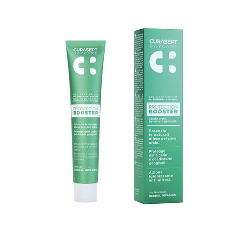 Buy Curasept Daycare Protect Booster Toothpaste Herbal Invasion 75ML Online - Kulud Pharmacy