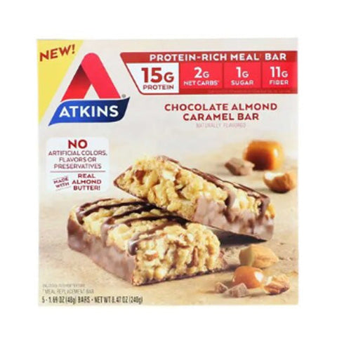 Atkins Choco Almond Carmel Bar5X48G