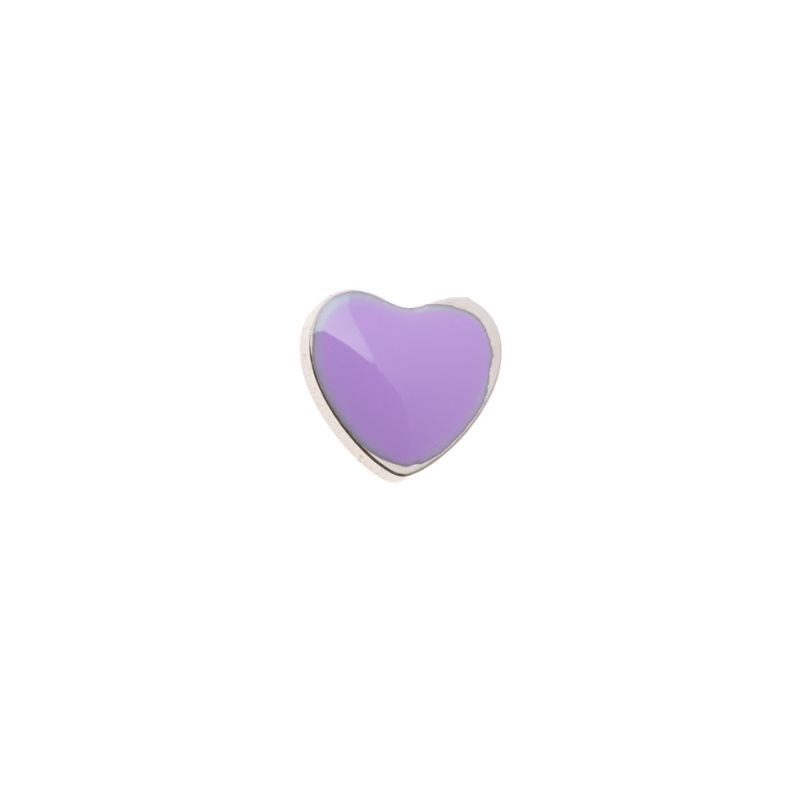 Borghetti Earrings Orecchino Cuore Bombato Acciaio Lilla 1PAIR | Ear Studs Borghetti Earrings Orecchino Cuore Bombato Acciaio Lilla 1PAIR | Ear Studs