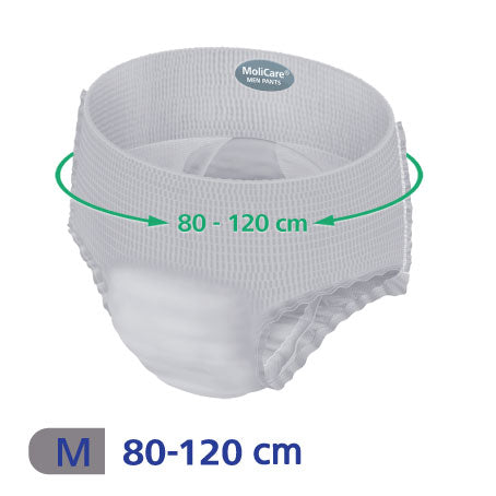 Adult Diaper Pants, MoliCare Premium Men Pants for men with light Incontinence, Medium, 7 drops, 8 pieces / pack