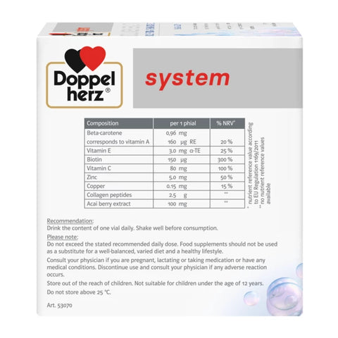 Doppelherz System Collagen Beauty 30 Ampoules - 25ML