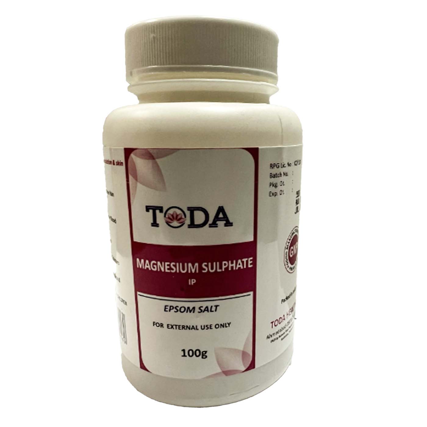 Toda Epsom Salt (Magnesium Sulphate Ip) 100GM | Disinfectants & Antiseptics Toda Epsom Salt (Magnesium Sulphate Ip) 100GM | Disinfectants & Antiseptics