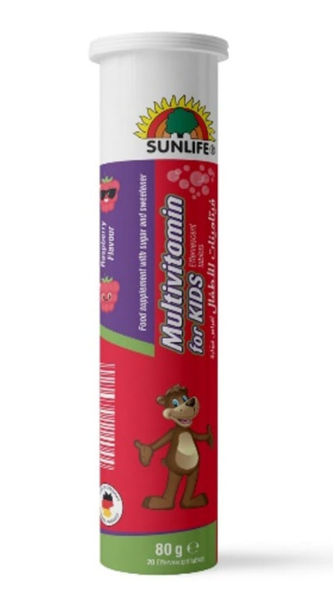 Buy Sunlife Mult.Vit For Kids Raspberry 20TAB Online - Kulud Pharmacy