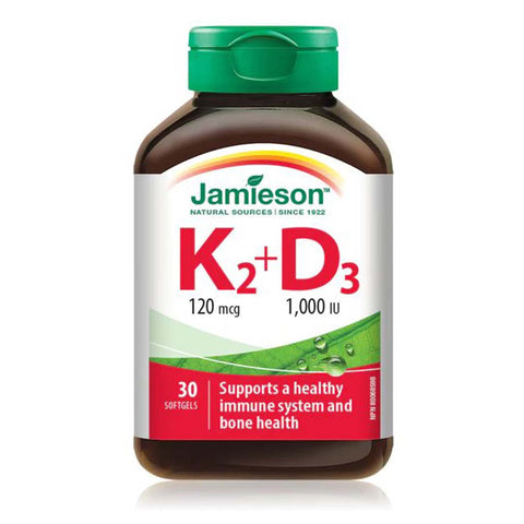 Buy Jamieson Vitamin K2 120Mcg+D3 1000Iu 30CAP Online - Kulud Pharmacy