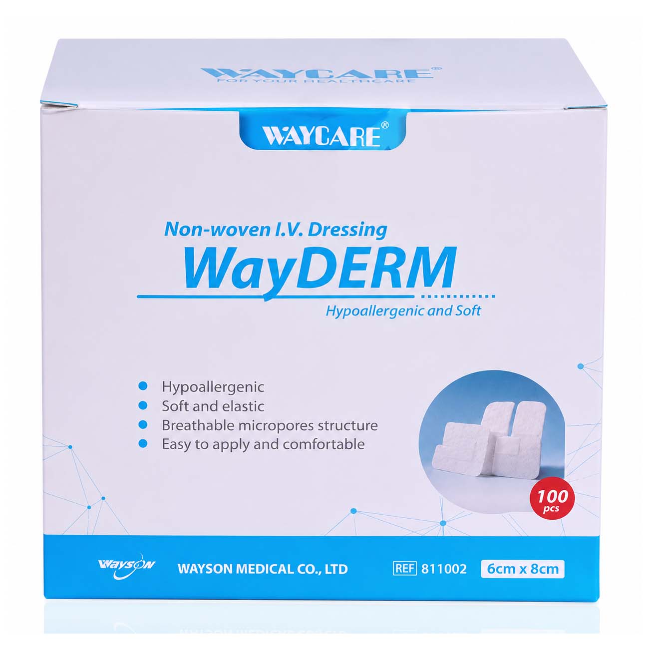 Waycare IV Dressing 6 × 8 cm 100’s | Cotton Gauze Bandages