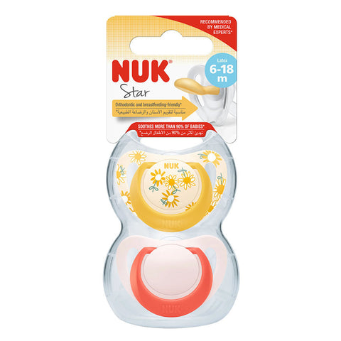 Nuk Pacifier Star Latex Soother S2 2/Box