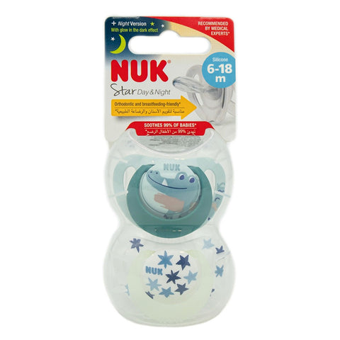 Nuk Pacifier Si Star Day & Night S2 2/Box