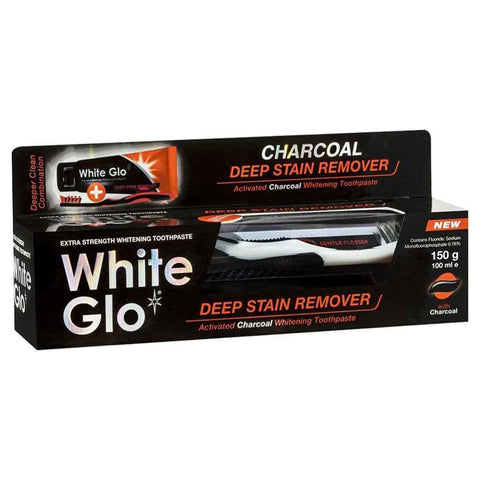 Buy White Glo Charcoal Deep Stain Remover Tooth Paste 100 Ml Online - Kulud Pharmacy