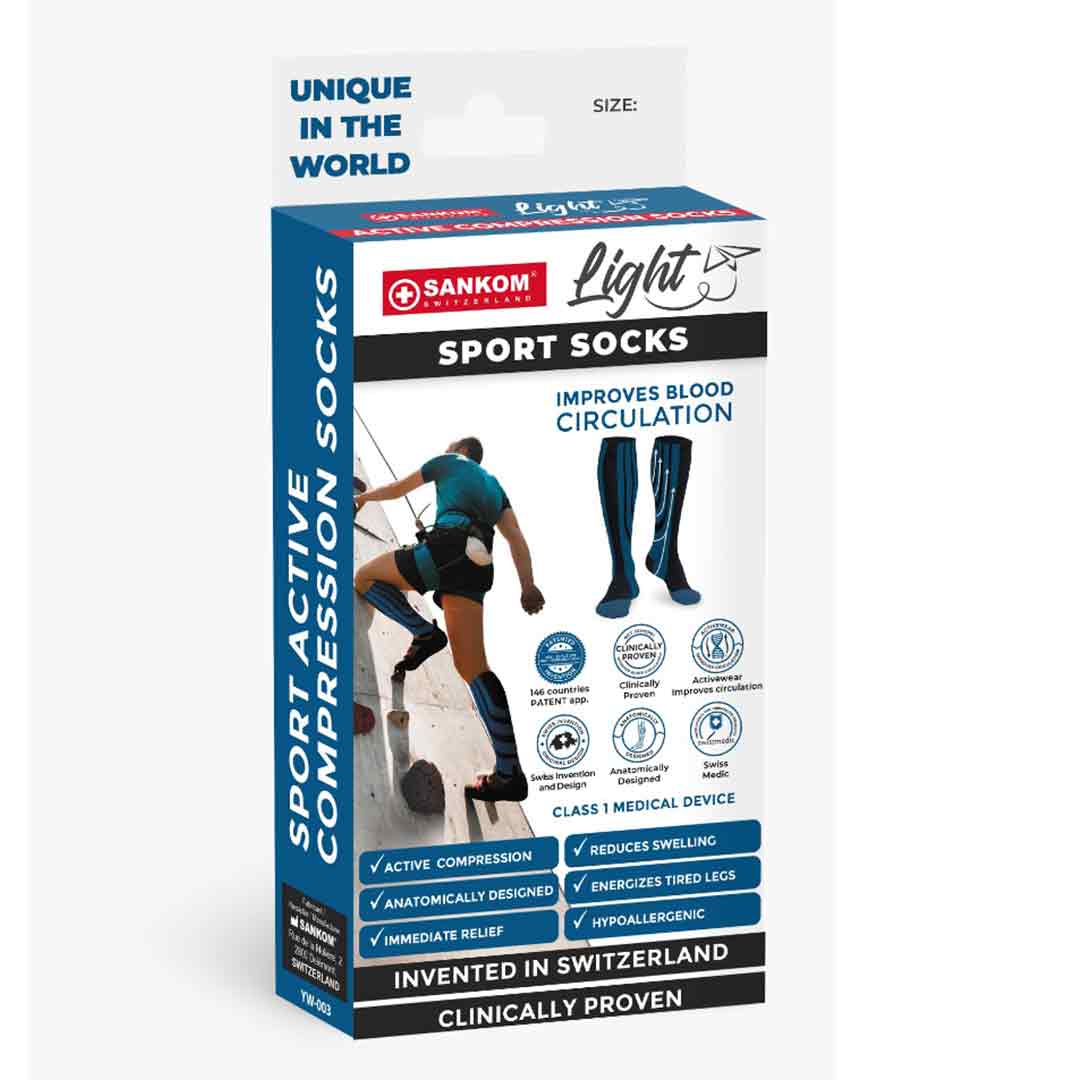 Sankom Patent Light - Flight Socks - Black - L-Xl | Support Sankom Patent Light - Flight Socks - Black - L-Xl | Support