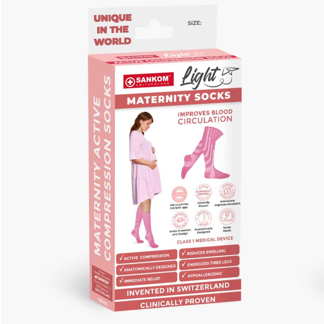 Sankom Patent Light - Maternity Socks - Black - S-M | Support Sankom Patent Light - Maternity Socks - Black - S-M | Support
