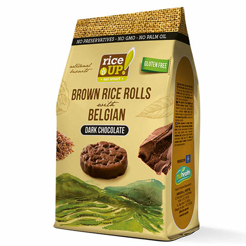 Rice Up Brown Rice Rolls Belgian Dark Chocolate 50G