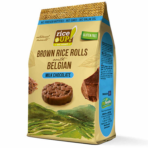 Rice Up Brown Rice Rolls Belgian Milk Chocolate 50G