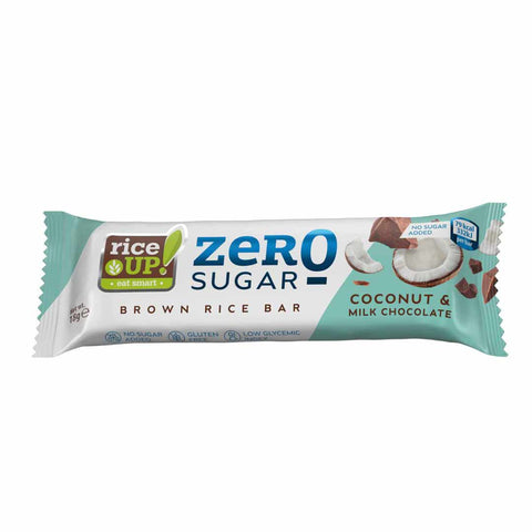 Rice Up Zero Sugar Brown Rice Bar Coconut & Milk Chocolate 18G