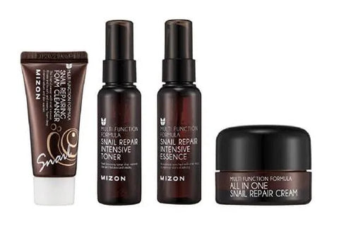 Mizon Snail Miniature Set of 4 [Foam Cleanser, Toner, Essence, Cream]