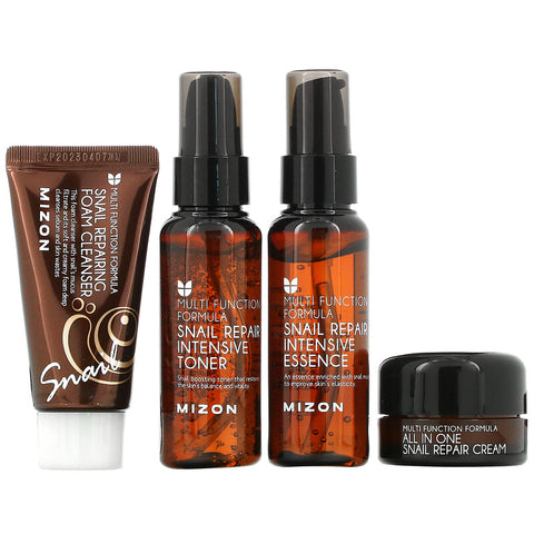 Mizon Snail Miniature Set of 4 [Foam Cleanser, Toner, Essence, Cream]