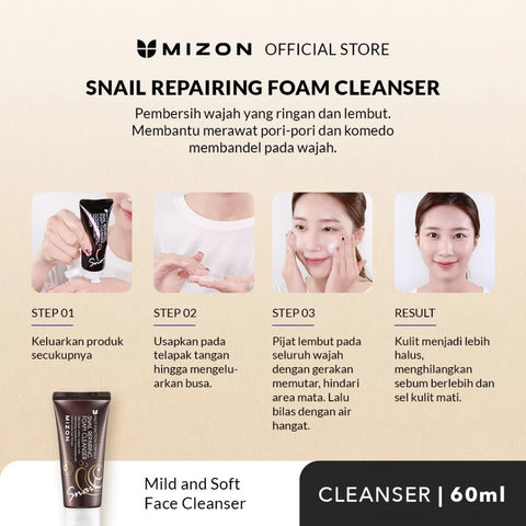 Mizon Snail Repairing Foam Cleanser 60ml