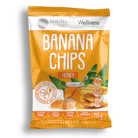 Youthful Living Banana Chips - Honey 70G