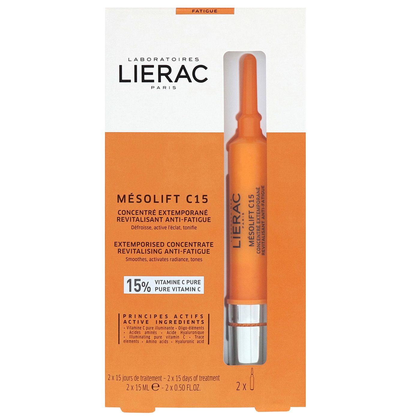 Lierac Mesolift C15 Revitalising Anti-Fatigue 2x15ml | Vitamin C Lierac Mesolift C15 Revitalising Anti-Fatigue 2x15ml | Vitamin C
