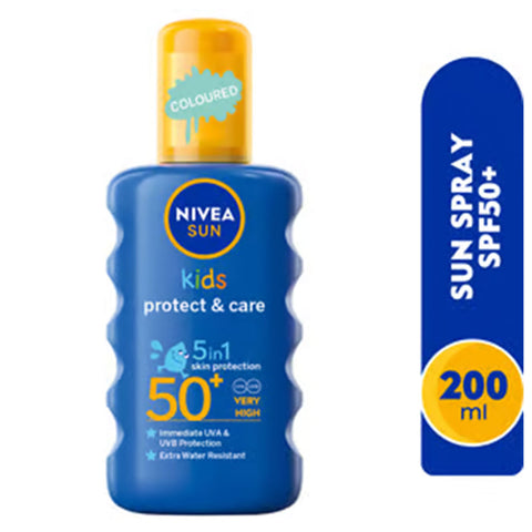 Nivea Sun Spray Kids Protect & Care 5 In 1 Spf50+ 200Ml