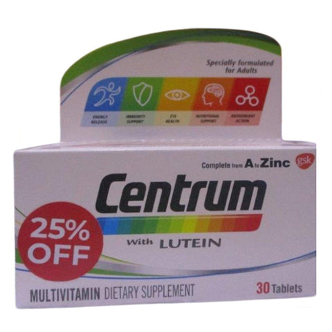 Centrum With Lutein Tab 30's 25% Off