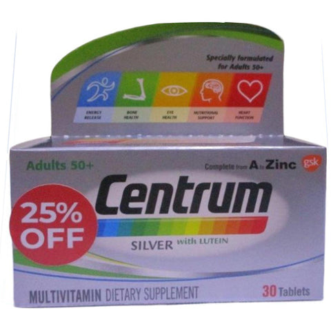 Centrum Silver With Lutein Tab 30's 25% Off