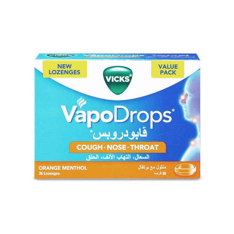 Vicks Vapodrops Orange Menthol - 36 Lozenges