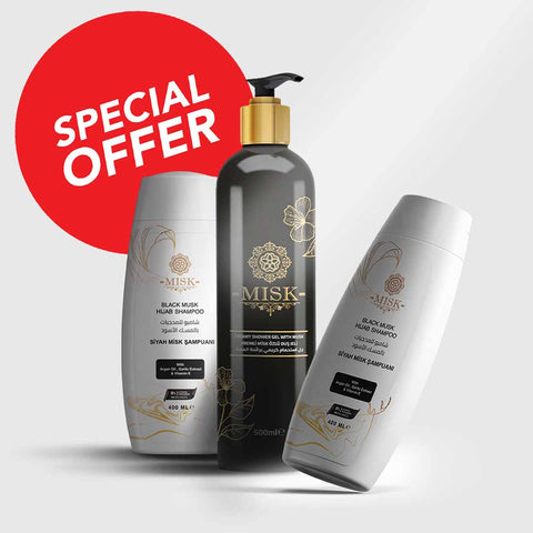 MISK Black Hijab Shampoo - Buy 2 Get 1 Shower Gel Free