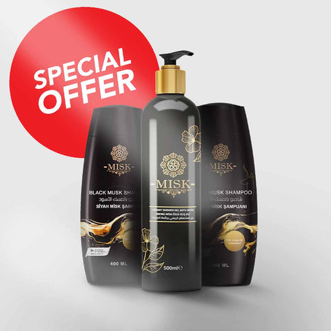 MISK Black Shampoo - Buy 2 Get 1 Shower Gel Free