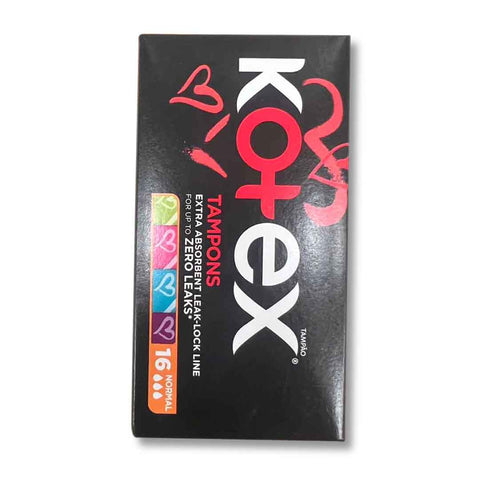 Kotex Tampons Extra Absorbent with Leak Lock Line, Normal, 16 Count