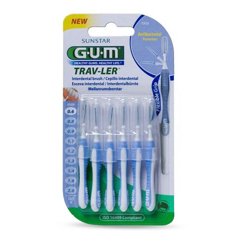 BUTLER GUM Trav-Ler Interdental Brush 0.6mm 6's (1312)