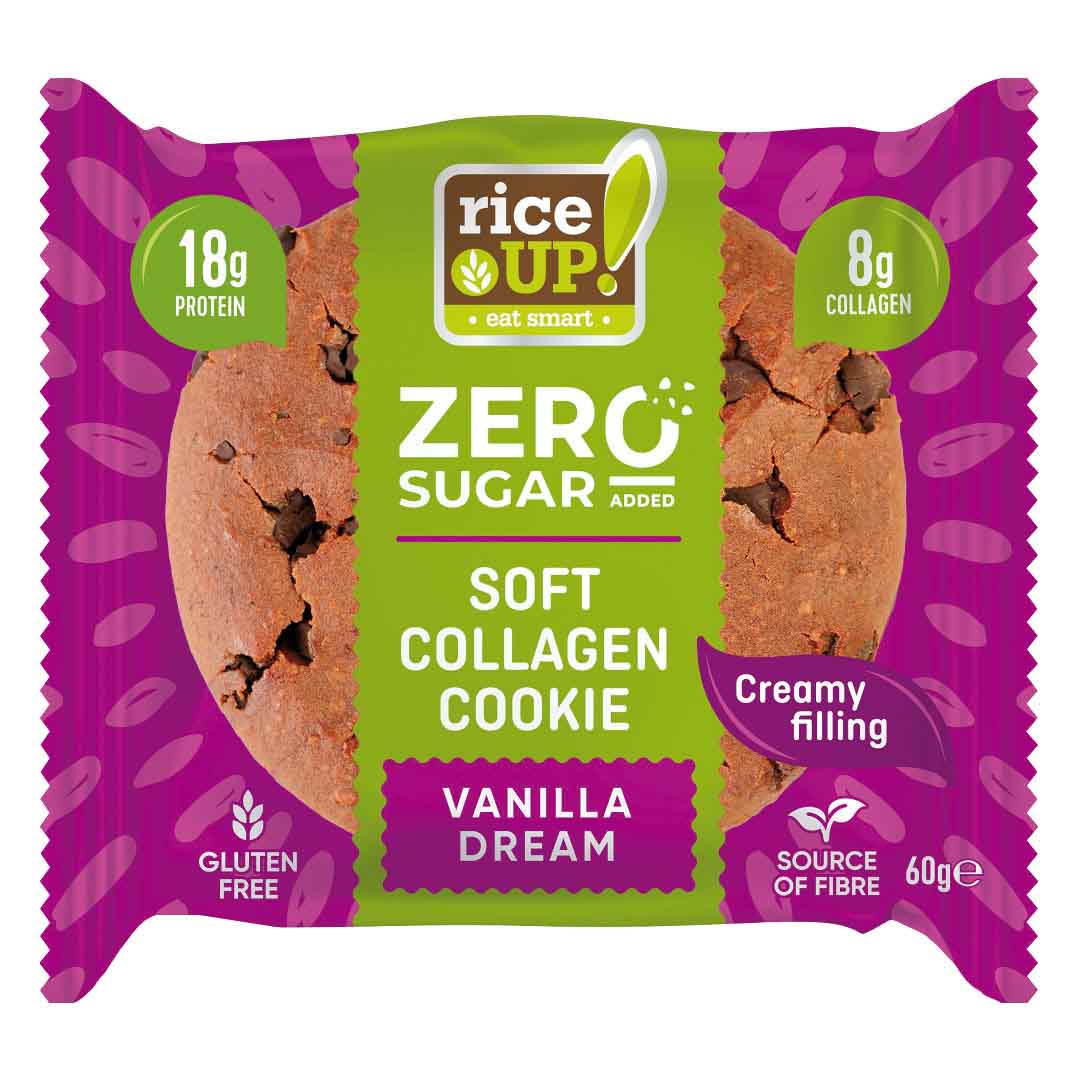 RICE UP Zero Sugar Soft Collagen Cookie Vanilla Dream 60g | Healthy Snack RICE UP Zero Sugar Soft Collagen Cookie Vanilla Dream 60g | Healthy Snack