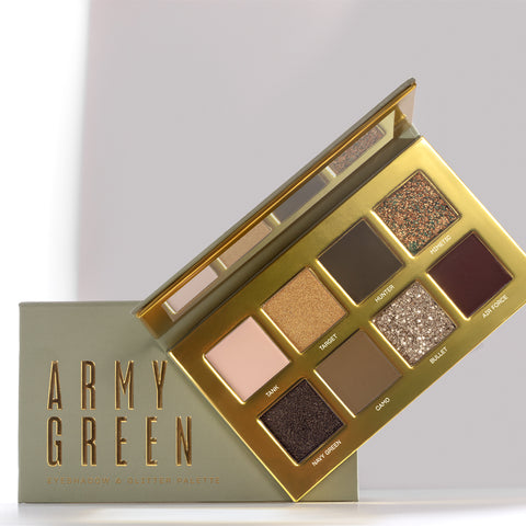 Mia Eyeshadow & Glitter Palette Army Green 11.8G