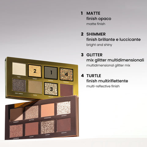 Mia Eyeshadow & Glitter Palette Army Green 11.8G