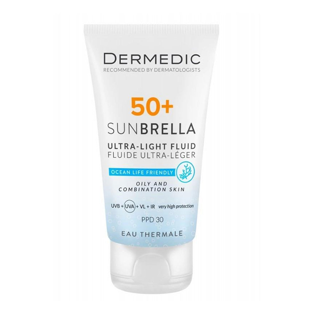 ديرميديك صن بريلا سائل فائق الخفة +SPF 50 للبشرة الدهنية والمختلطة | واقي شمس ديرميديك صن بريلا سائل فائق الخفة +SPF 50 للبشرة الدهنية والمختلطة | واقي شمس