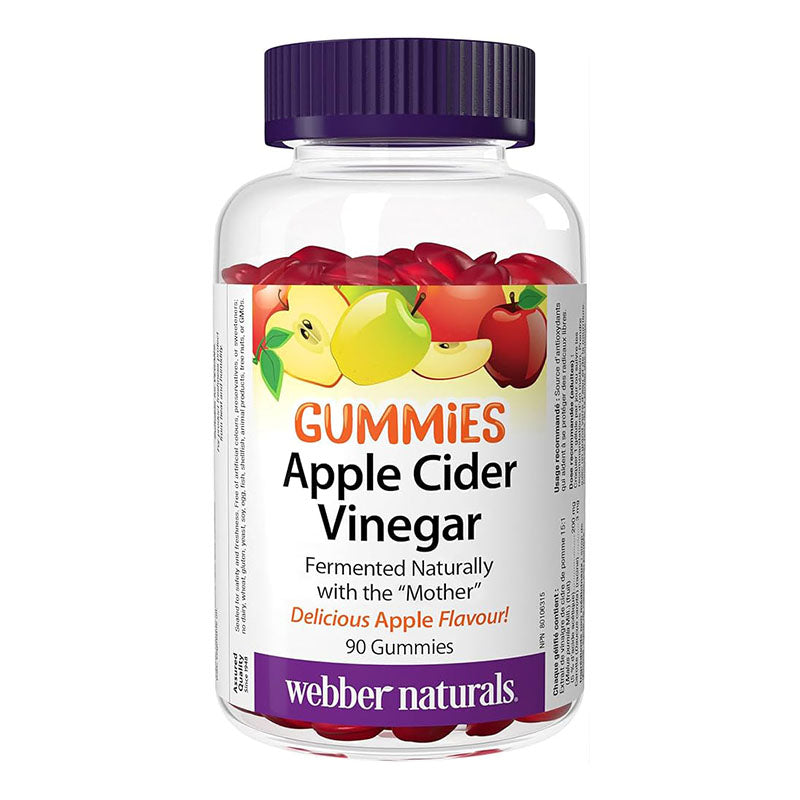 Webber Naturals Apple Cider Vinegar Gummies 90'S | حوارق الدهون Webber Naturals Apple Cider Vinegar Gummies 90'S | حوارق الدهون