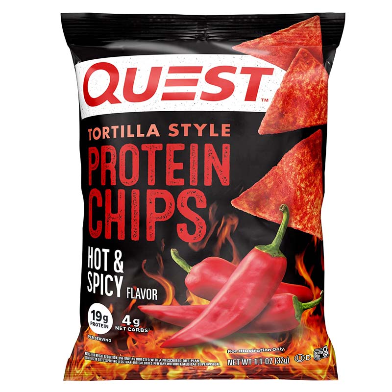 Quest Tortilla Style Protein Chips Hot & Spicy 32g | Chips Quest Tortilla Style Protein Chips Hot & Spicy 32g | Chips