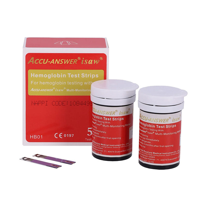 ACCU-ANSWER Hemoglobin Test Strips 50'S | Blood Sugar Kits ACCU-ANSWER Hemoglobin Test Strips 50'S | Blood Sugar Kits