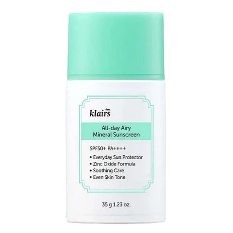 Klairs All-day Airy Mineral Sunscreen SPF50+ PA++++ 35g