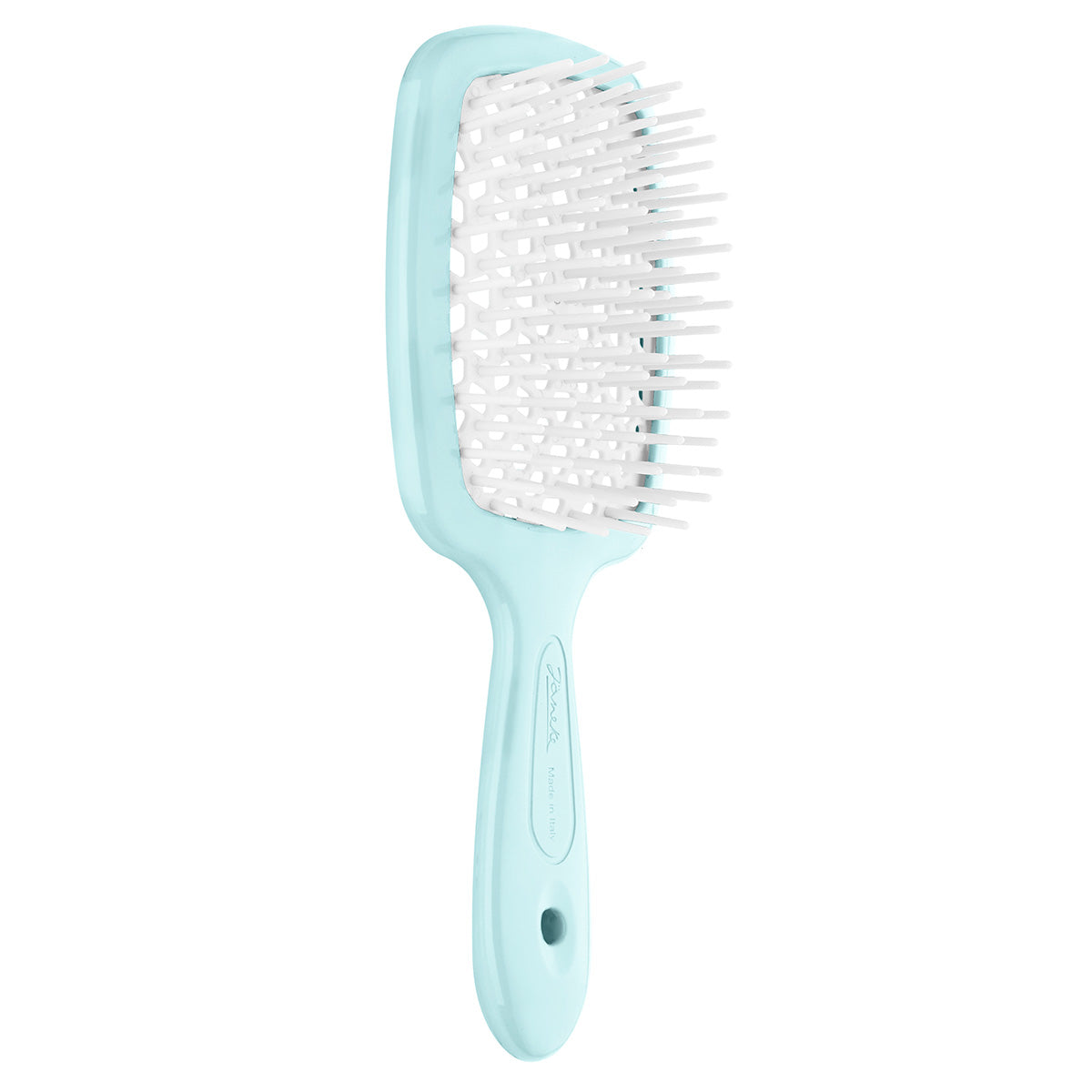 Janeke Small Superbrush Turquoise White | Hair Accessories