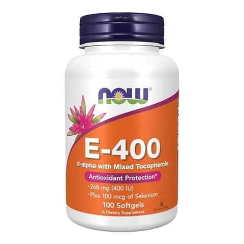 NOW vitamin E 400 IU softgels (100’s)