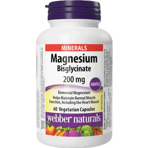 Webber Naturals Magnesium Bisglycinate 200 mg Capsules 60’s