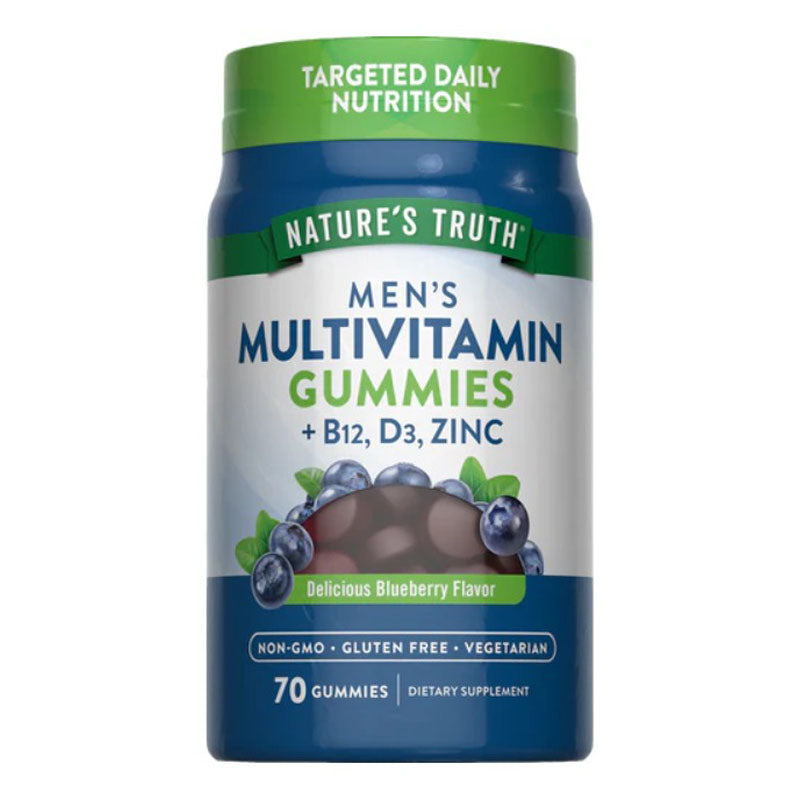 Nature's Truth Men's Multi-Vitamin+B12 D3 Zinc Gummies Blueberry 70's | Men's Health Nature's Truth Men's Multi-Vitamin+B12 D3 Zinc Gummies Blueberry 70's | Men's Health
