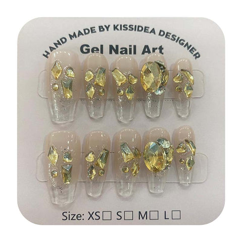 كيس آيديا أظافر جل بالكريستالات شكل أوڤال