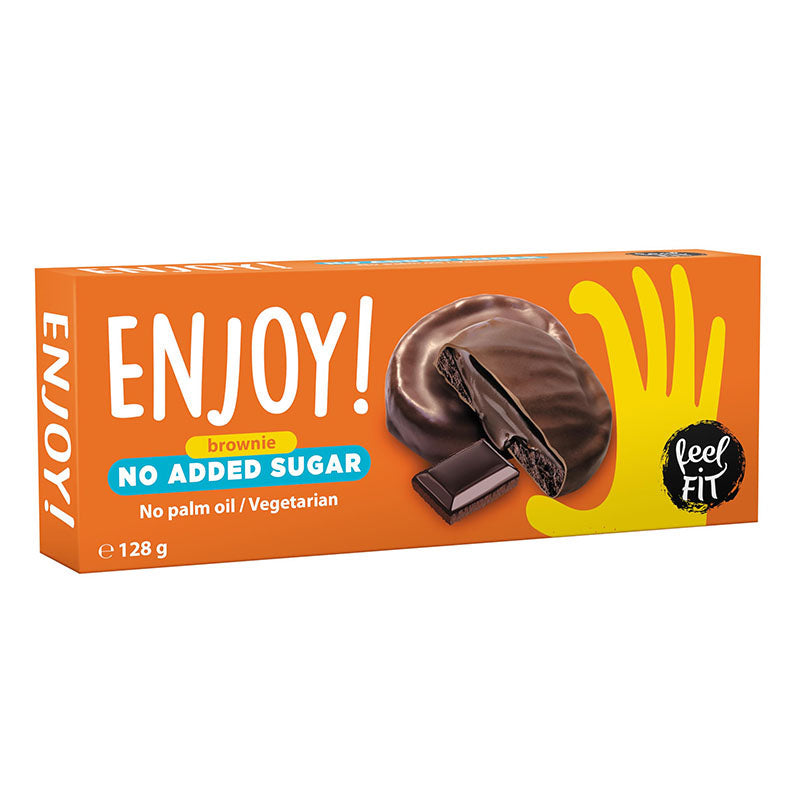 Feel Fit Enjoy! Brownie Cookies, No Added Sugar, No Palm Oil, Vegetarian – 128g | Biscuits