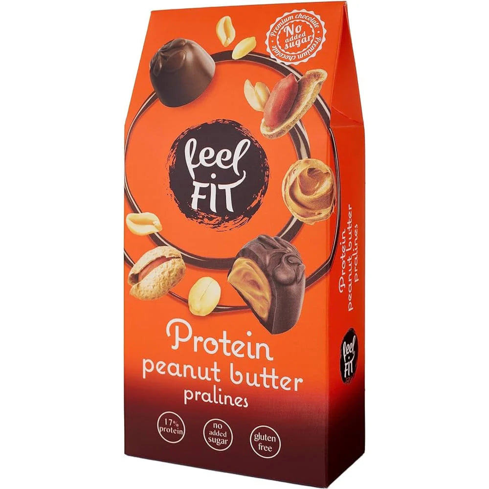 Feel Fit Protein Peanut Butter Pralines, No Added Sugar, Gluten Free 66g | Chocolates