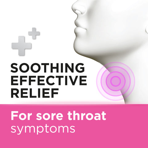 Strepsils Strawberry Sugar Free, Soothing Effective Relief from Sore Throats, 16 Lozenges