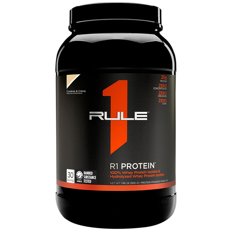 Rule 1 Protein Whey Isolate,Cookies & Cream, 30 SERV 1.98 lb (900 g) | Whey Isolate Rule 1 Protein Whey Isolate,Cookies & Cream, 30 SERV 1.98 lb (900 g) | Whey Isolate